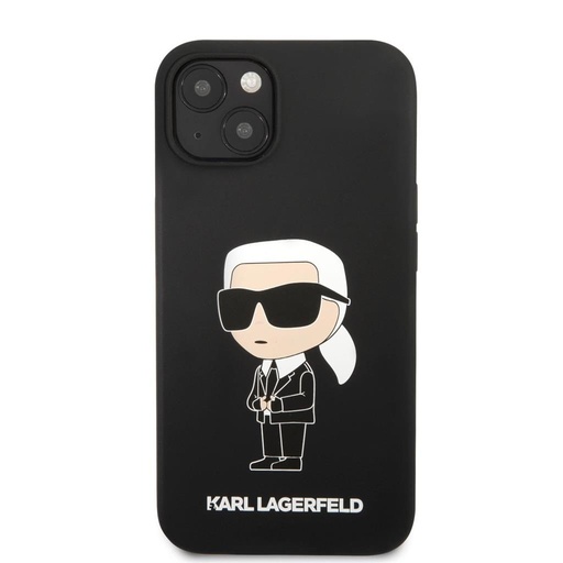 Apple iPhone 13 Karl Lagerfeld Liquid Silicone Ikonik NFT tok (Fekete) – KLHCP13MSNIKBCK