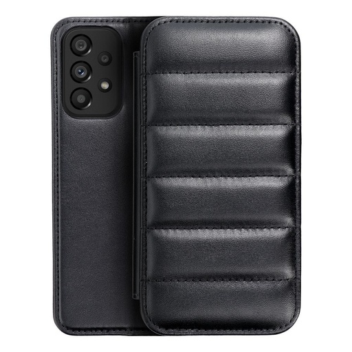 Samsung Galaxy A12 Puffer book notesz tok, (Fekete)