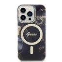 Apple iPhone 14 Pro Guess Marble IML MagSafe tok (Fekete) - GUHMP14LHTMRSK