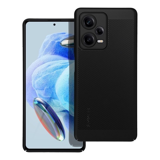 Xiaomi Redmi 12 Pro Plus 5G Breezy lyukacsos műanyag hátlap tok (Fekete)