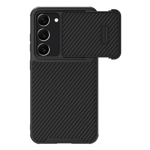 Samsung Galaxy S23 5G Nillkin Synthetic S karbon mintás kemény hátlap tok (Fekete)