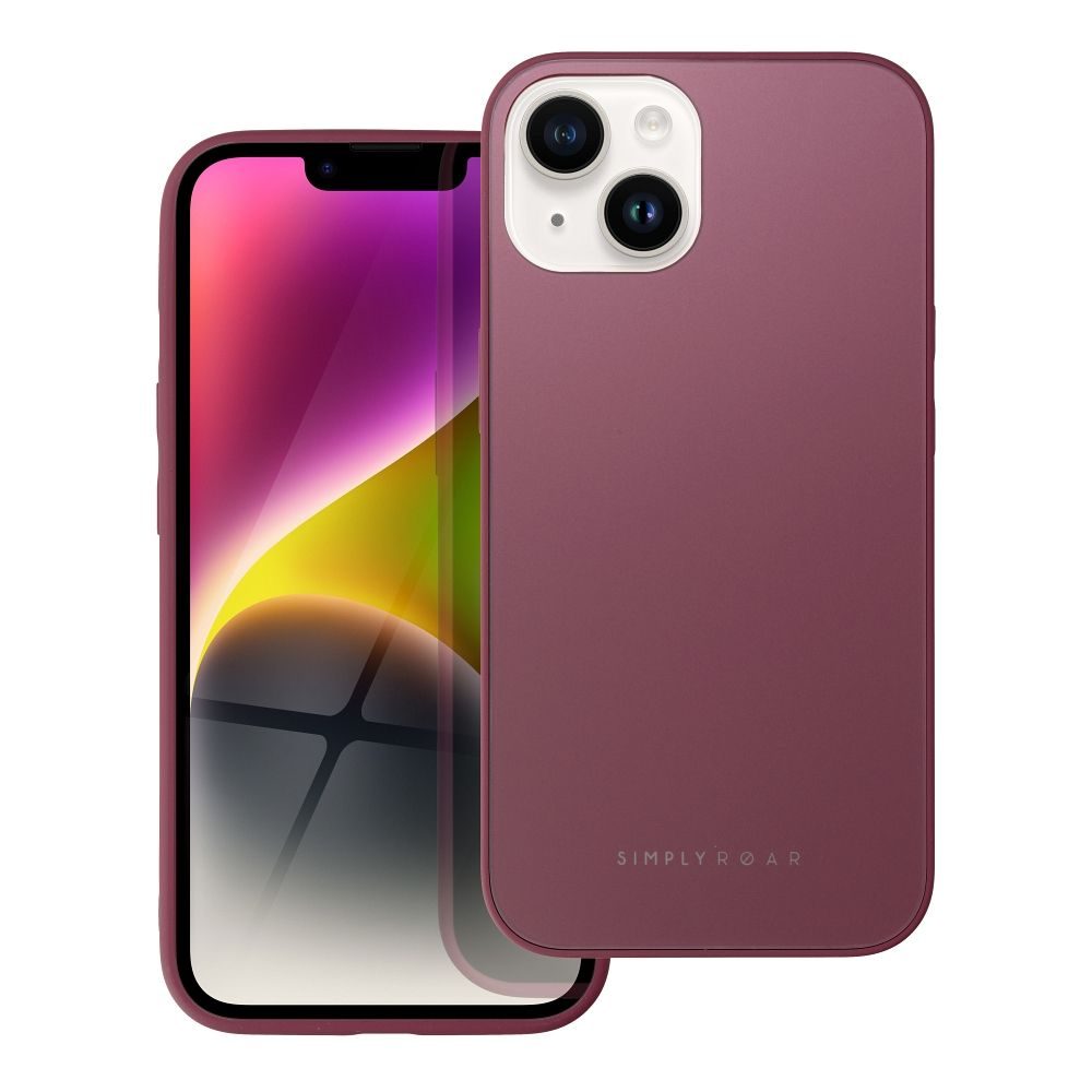Apple iPhone 14 Roar matt üveg hátlap tok (Bordó)