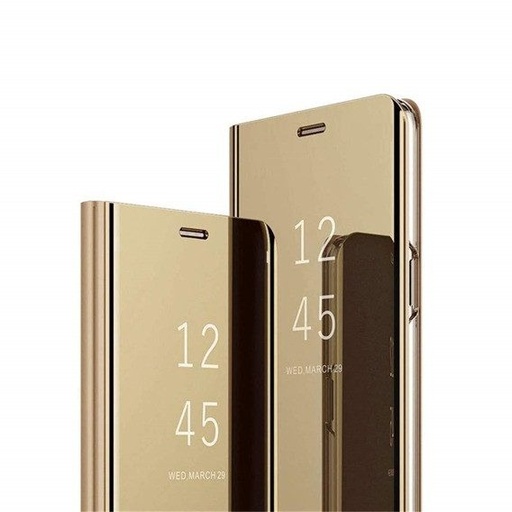 Samsung Galaxy A20s Clear view notesz tok (Arany)