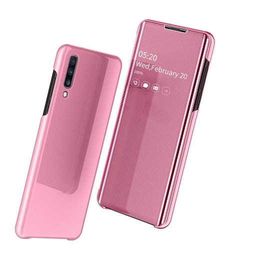 Samsung Galaxy A20s Clear view notesz tok (Pink)