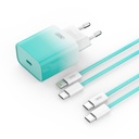 XO CE18 PD 30W gyorstöltő (Kék) – USB-C csatlakozó, Lightning kábellel
