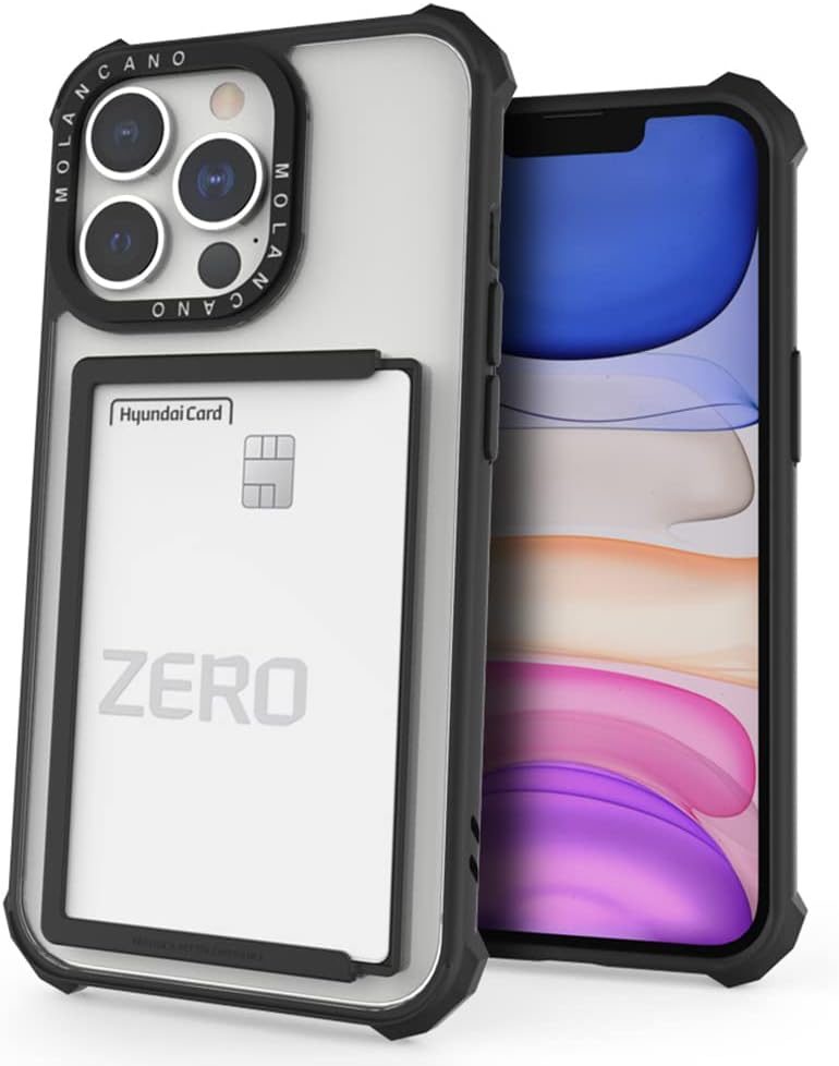 Apple iPhone 13 MOLAN CANO HN7 strapabíró hátlap tok kártyatartóval (Fekete)