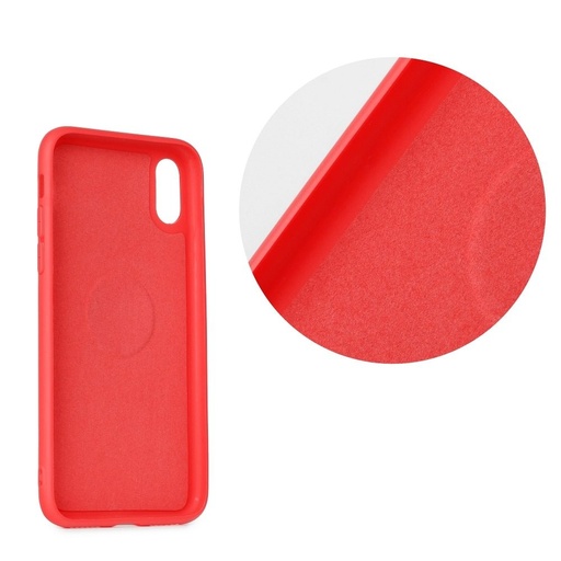 Samsung Galaxy A72 4G/A72 5G liquid silicone mágneses autós tartó kompatibilis hátlap tok, (Piros)