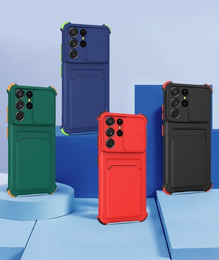Samsung Galaxy A72 4G/A72 5G colored buttons ütésálló hátlap tok, (Piros)