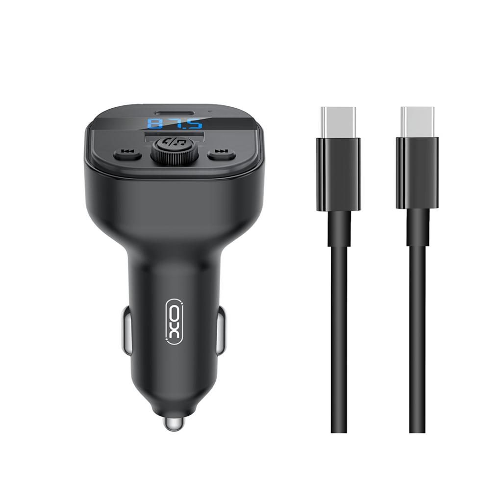 XO BCC18 Bluetooth MP3 autós töltő 3A + Type-C kábel (Fekete)