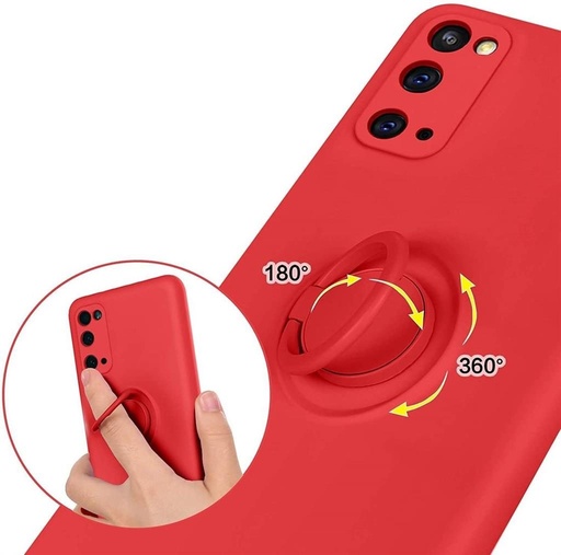 Huawei P30 Lite finger grip mágneses hátlap tok, (Piros)