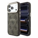 Apple iPhone 18 Pro Max Guess Leather 4G Gold Frame Embossed MagSafe bőr védőtok (Barna) (GUHMP18XP4MSEGCW)