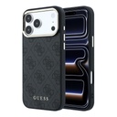 Apple iPhone 18 Pro Guess Leather 4G Gold Frame MagSafe bőr védőtok (Fekete) (GUHMP18LG4GFCK)