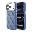 Apple iPhone 18 Pro Max Guess Leather 4G Gold Frame Embossed MagSafe bőr védőtok (Kék) (GUHMP18XP4MSEGCB)