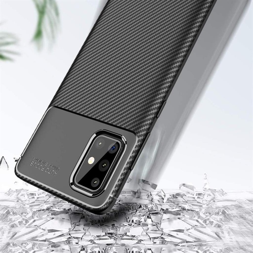 Samsung Galaxy A71 carbon fiber szilikon hátlap tok, (Kék)