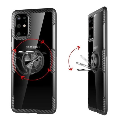 Apple iPhone 12 Pro Max carbon ring hátlap tok, (Fekete)