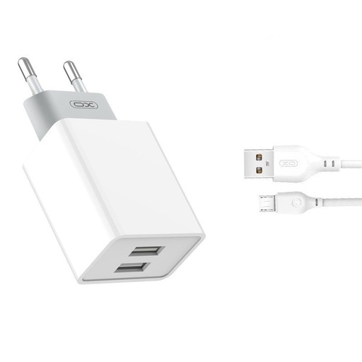 XO L65 2.4A töltő (Fehér) – dupla USB csatlakozó