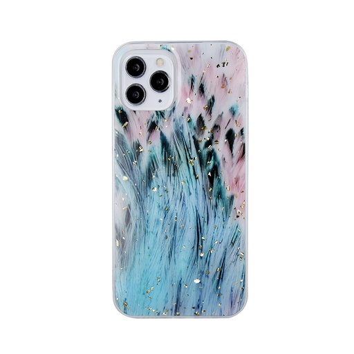 Samsung Galaxy A12 gold glam hátlap tok (Páva)