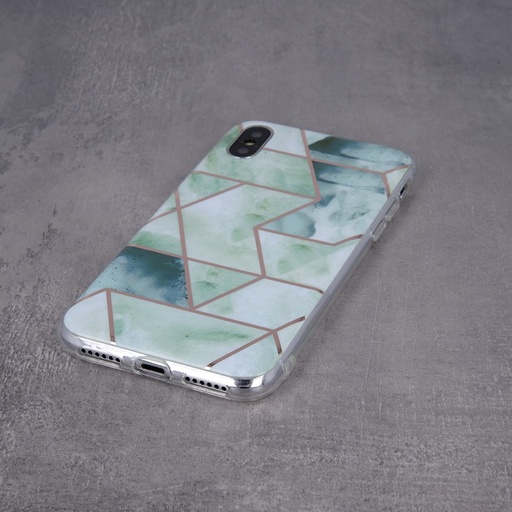 Samsung Galaxy A22 4G geometric marmur hátlap tok (Zöld)