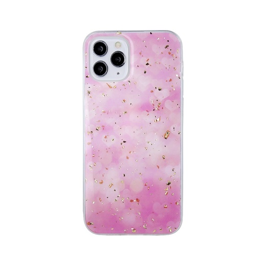 Samsung Galaxy A12 gold glam hátlap tok (Rózsaszín)