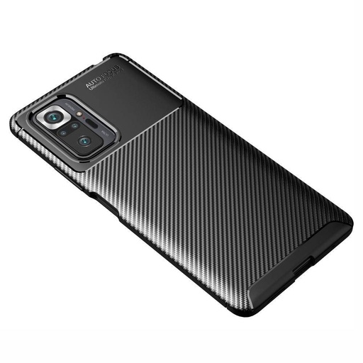 Xiaomi Redmi Note 10 4G/Redmi Note 10S carbon fiber szilikon hátlap tok, (Fekete)