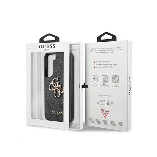 Samsung Galaxy S22 5G GUESS PU 4G Metal Logo hátlap tok (Szürke - GUHCS22S4GMGGR)