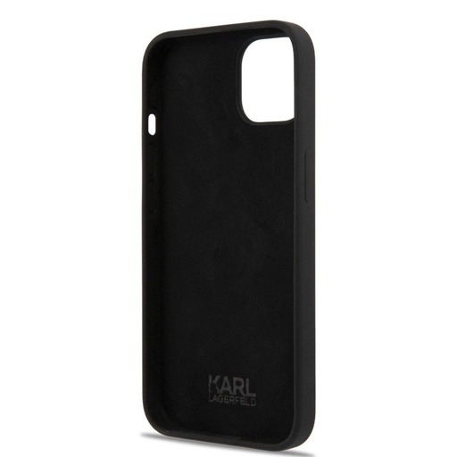 Apple iPhone 13 mini Karl Lagerfeld & Choupette folyékony szilikontok (Fekete) – KLHCP13SSSKCK
