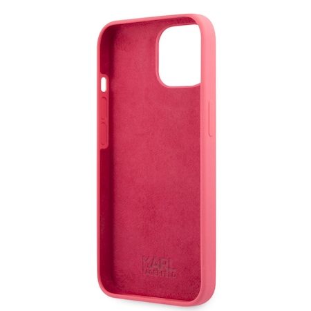Apple iPhone 13 Karl Lagerfeld & Choupette folyékony szilikontok (Piros) – KLHCP13MSSKCP