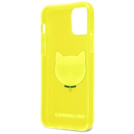 Apple iPhone 12 Pro Max Karl Lagerfeld Choupette Head tok (Neonsárga) – KLHCP12LCHTRY