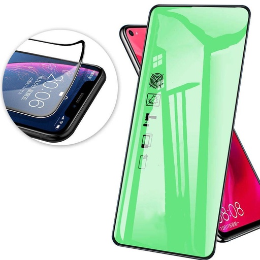 Samsung Galaxy S21 FE Kerámia üvegfólia, átlátszó (fekete keret)