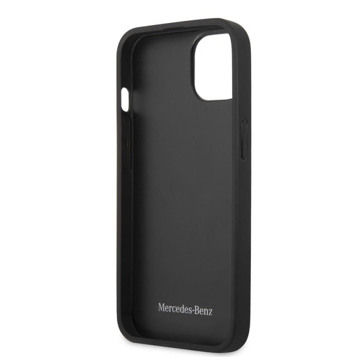Apple iPhone 13 Mini Mercedes steppelt bőr hátlap tok (Fekete) - MEHCP13SSPSBK