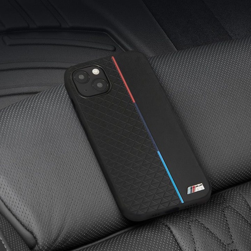 Samsung Galaxy S22+ BMW PU tok – Triangles Tricolor Line (Fekete) - BMHCS22MTRTBK