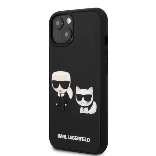 Apple iPhone 13 mini Karl Lagerfeld & Choupette 3D tok (Fekete) – KLHCP13S3DRKCK