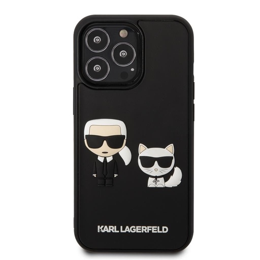Apple iPhone 13 Pro Max Karl Lagerfeld & Choupette 3D szilikon hátlap tok (Fekete - KLHCP13X3DRKCK)