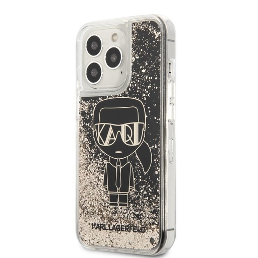 Apple iPhone 13 Pro Karl Lagerfeld Liquid Glitter Gatsby tok (Fekete) – KLHCP13LLGGKBK