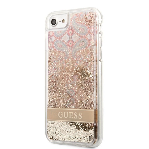 Apple iPhone 7/8/SE 2020/2022 Guess Liquid Glitter Paisley tok (Arany) - GUHCI8LFLSD