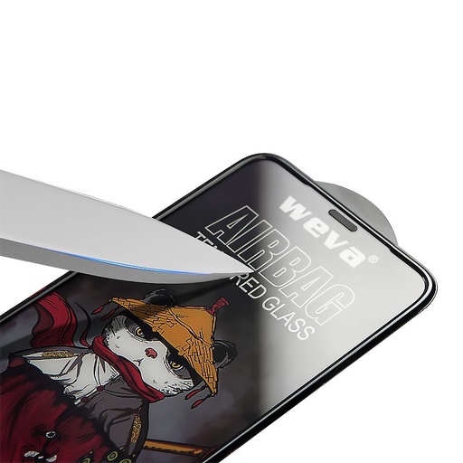Xiaomi Redmi Note 10 4G/Redmi Note 10S Weva airbag prémium üvegfólia, átlátszó (fekete kerettel)