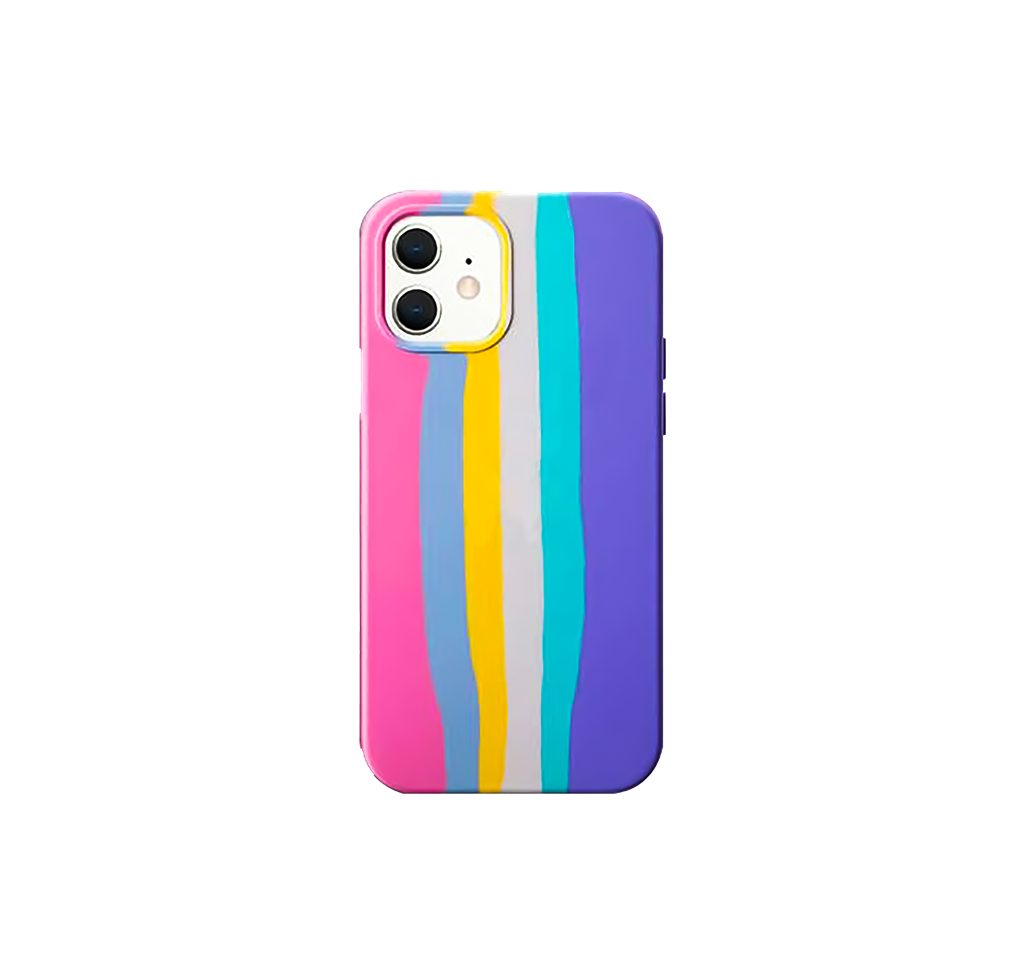 Apple iPhone 12 Pro rainbow stripes hátlap tok (minta 2)