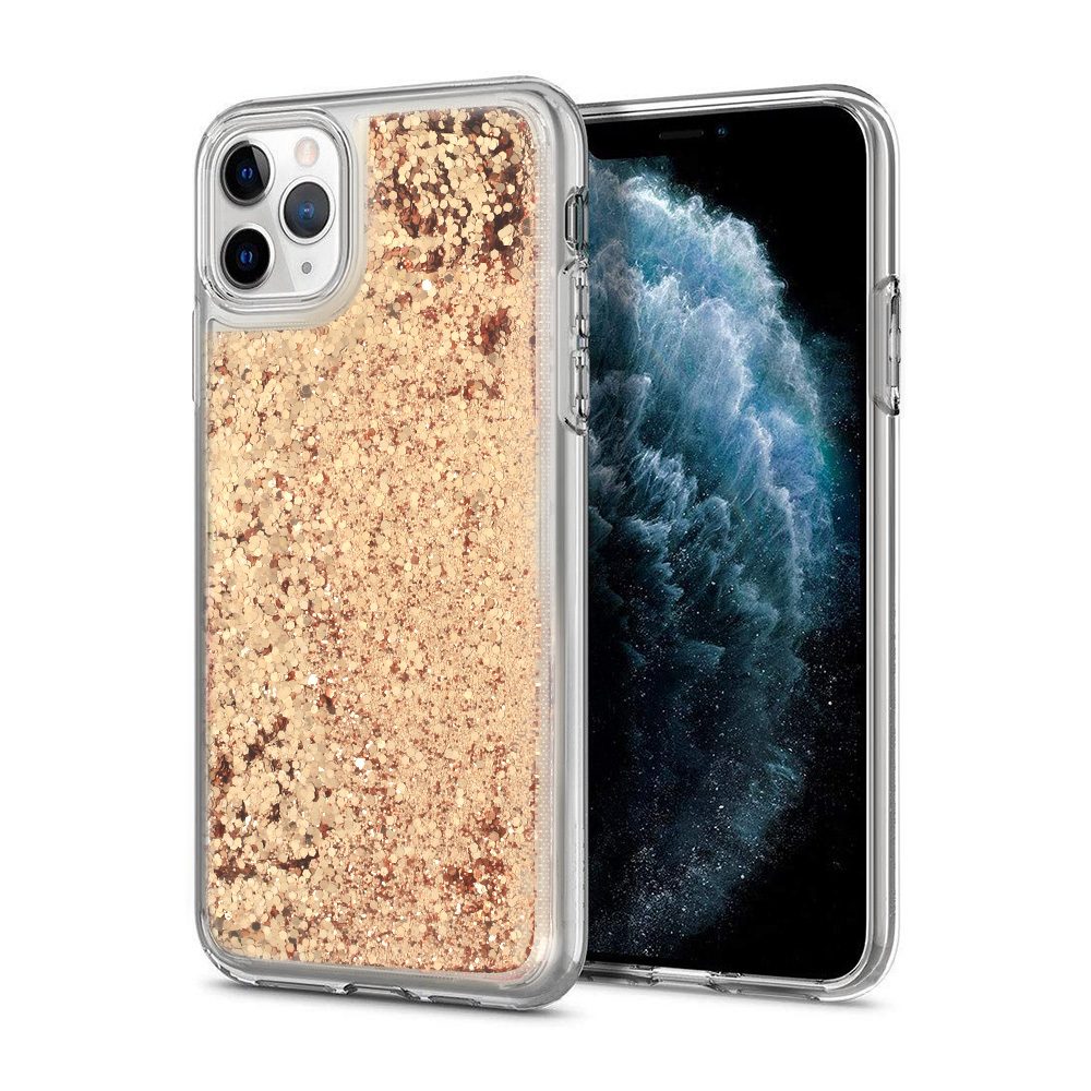 Samsung Galaxy A13 4G liquid glitter hátlap tok (Arany)
