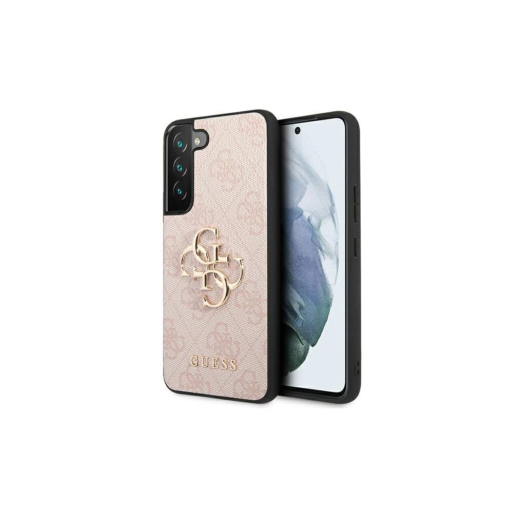 Samsung Galaxy S22 5G Guess PU 4G Metal Logo tok (Rózsaszín) - GUHCS22S4GMGPI