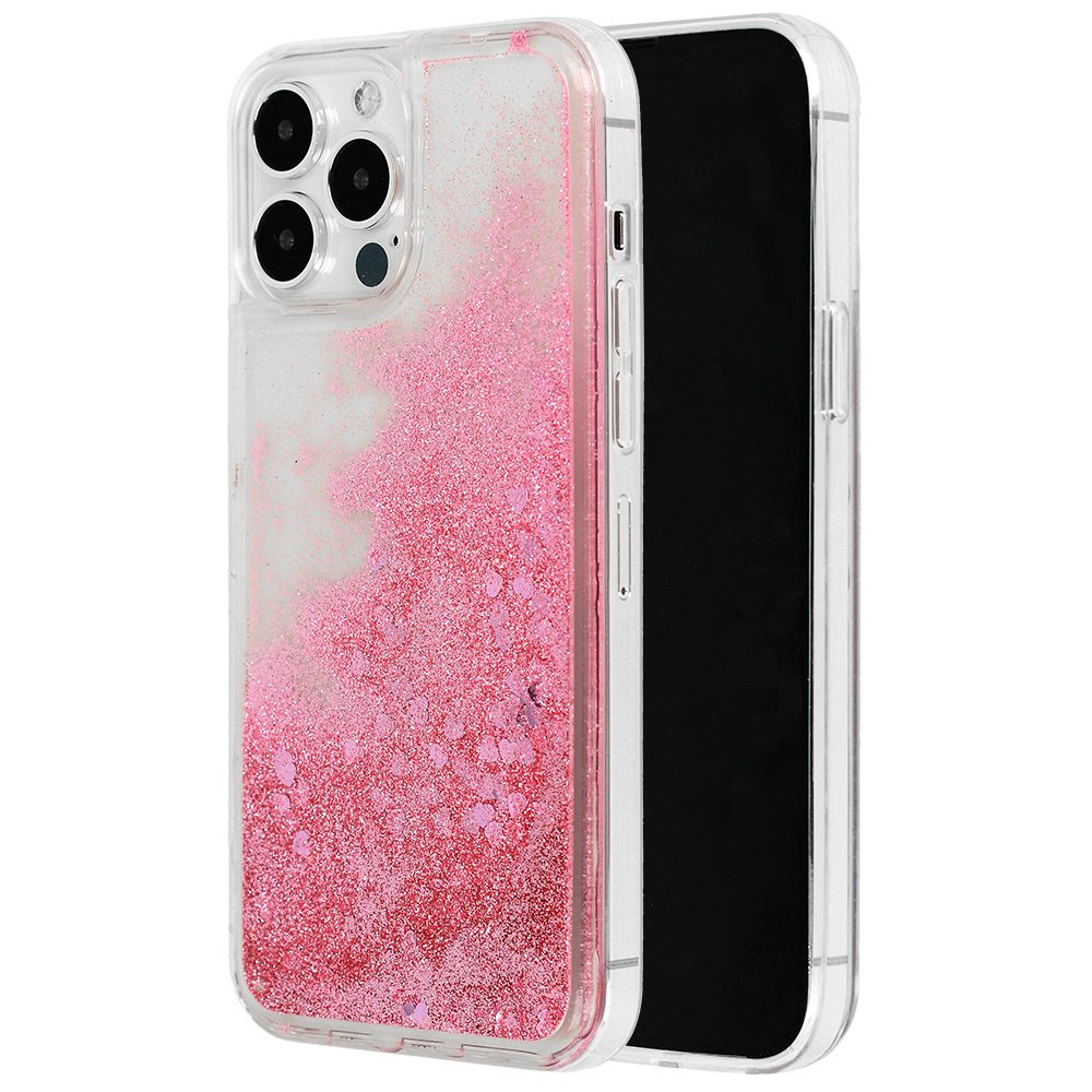 Apple iPhone 7 / iPhone 8 / iPhone SE 2020 / iPhone SE 2022 liquid heart hátlap tok (Rozé Arany)