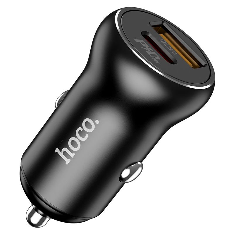 Hoco NZ5 autós gyorstöltő (PD + QC töltés), fekete