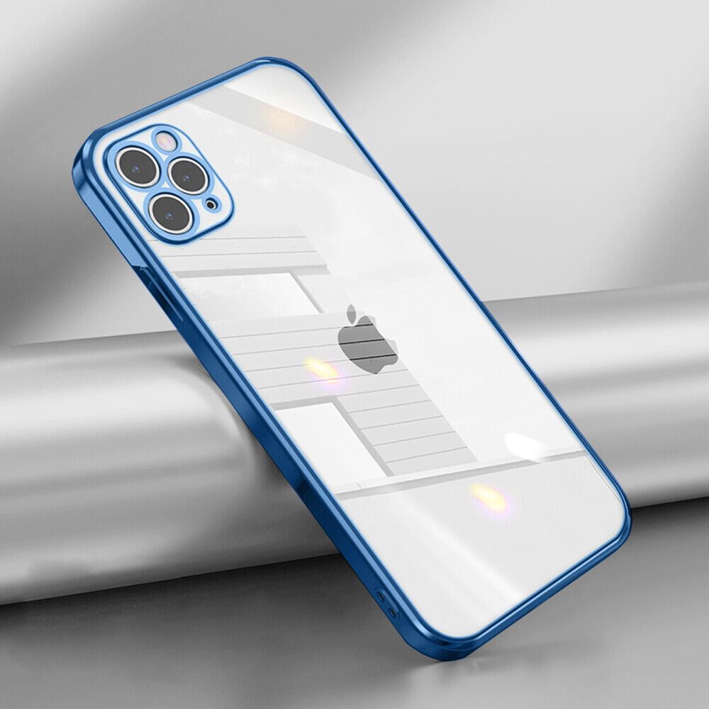 Samsung Galaxy A54 5G electroplate kameravédős szilikon hátlap tok (Kék)