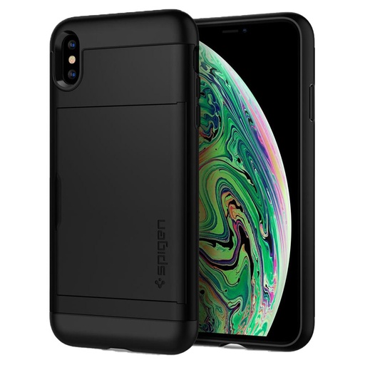 Apple iPhone X / iPhone XS Spigen slim armor CS ütésálló hátlap tok (Fekete)