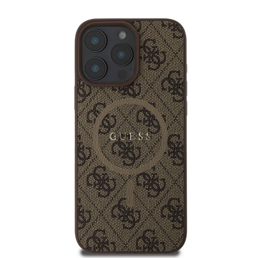 Apple iPhone 16 Pro Max Guess PU Leather 4G Colored Ring MagSafe tok (Barna) - GUHMP16XG4GFRW