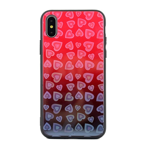 Apple iPhone 7 / iPhone 8 / iPhone SE 2020 / iPhone SE 2022 heart glass hátlap tok (Piros)
