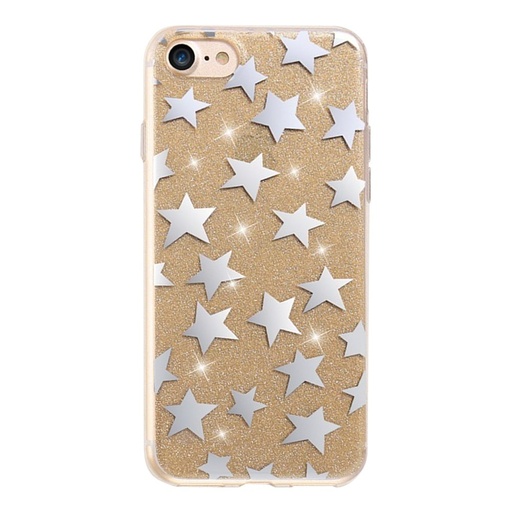 Apple iPhone 7 Plus / iPhone 8 Plus glitter stars hátlap tok (Arany)