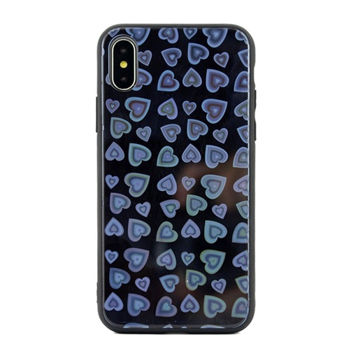 Apple iPhone 7 Plus / iPhone 8 Plus heart glass hátlap tok (Fekete )