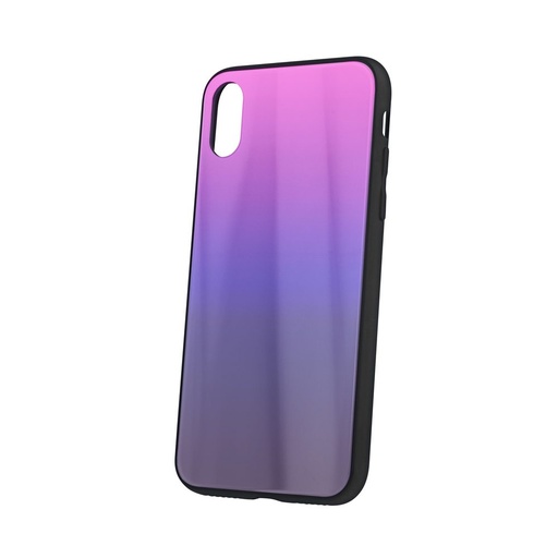 Apple iPhone XR aurora glass hátlap tok (Fekete - Pink)