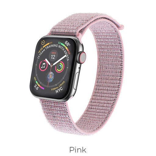 Hoco Apple Watch Series1/2/3/4/5(42/44mm) WB06 nylon sportszíj, Pink