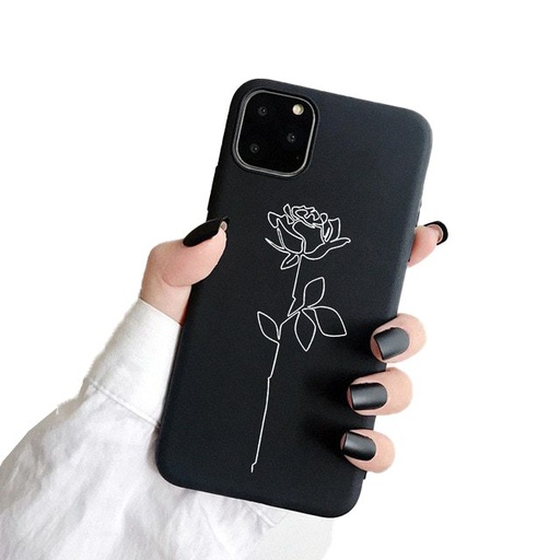 Huawei P30 Lite rose hátlap tok, (Fekete)
